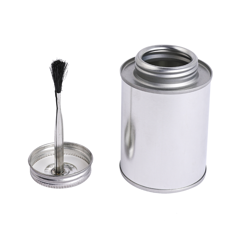 200ml/250ml螺紋罐圓形馬口鐵罐配塑料毛刷蓋用于補(bǔ)胎膠水